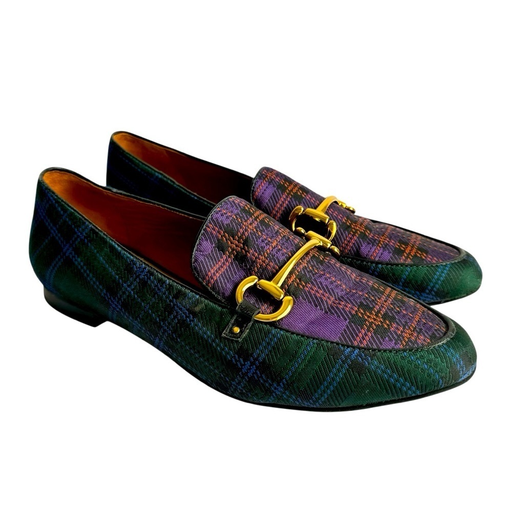 & Other Stories Plaid Loafers Equestrian Buckle Preppy‎ Old Money Womens 6.5
